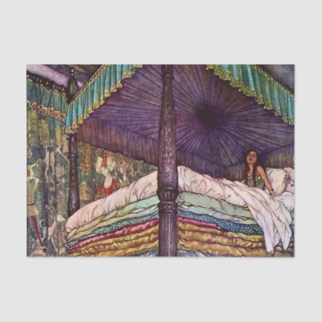 Papier Mousseline "La vraie princesse" par Edmund Dulac (Recto)