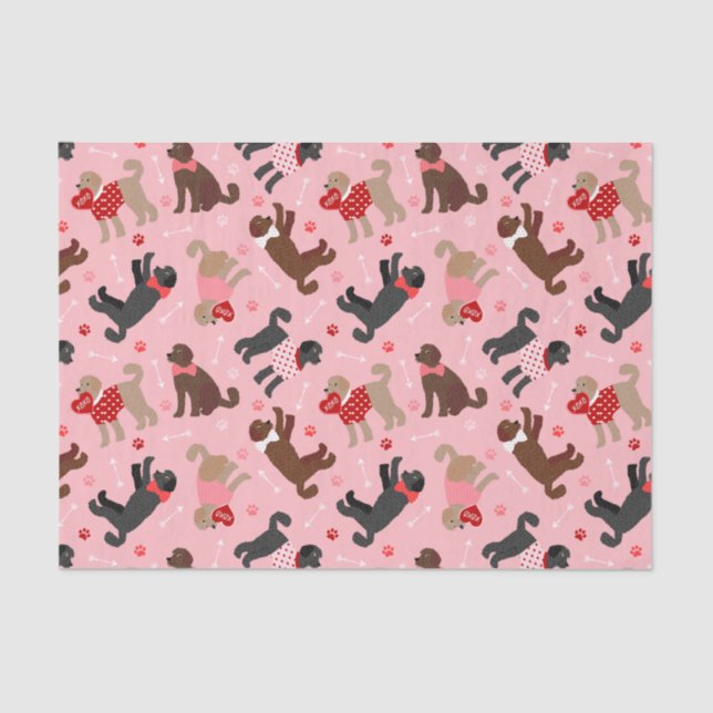 Papier Mousseline Labradoodle / Goldendoodle Valentine Motif (Recto)