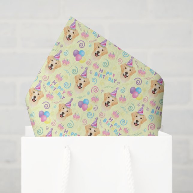 Papier Mousseline Labrador Retriever Tissue Paper in Yellow (Sac cadeau)