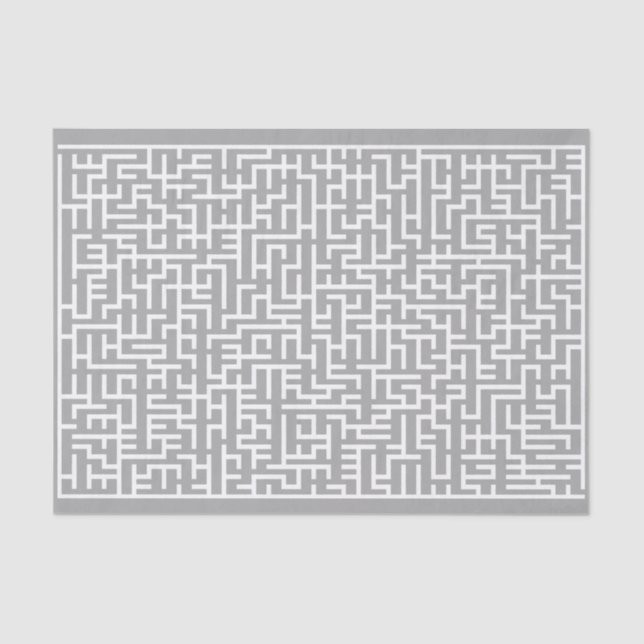 Papier Mousseline Labyrinthe blanc géant (Recto)