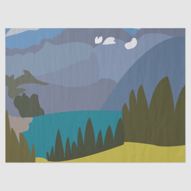 Papier Mousseline Lac des Alpes (Recto)