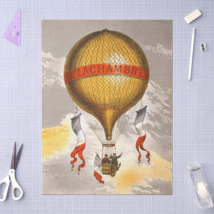 Papier Mousseline Lachambre Montgolfière Art Vintage 1880