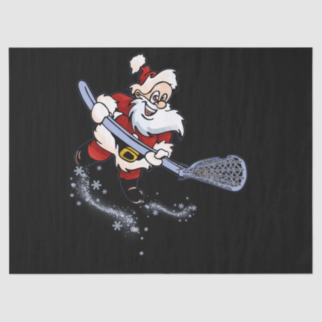 Papier Mousseline Lacrosse Père Noël Cool de Noël Lax Sport laide X- (Recto)