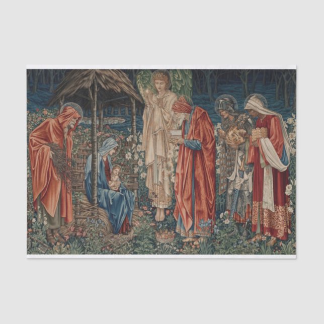 Papier Mousseline L'adoration des Mages par Edward Burne-Jones (Recto)