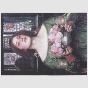 Papier Mousseline Lady et Rose, John William Waterhouse