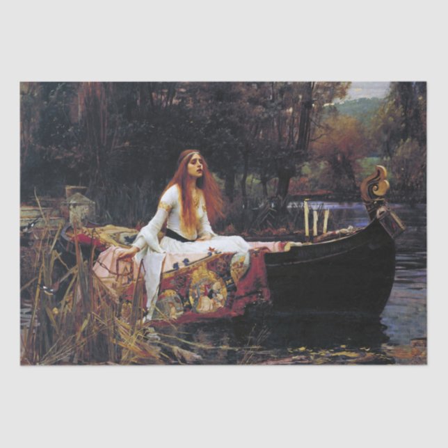 Papier Mousseline Lady of Shallot sur le bateau JW Waterhouse Fine A (Recto)