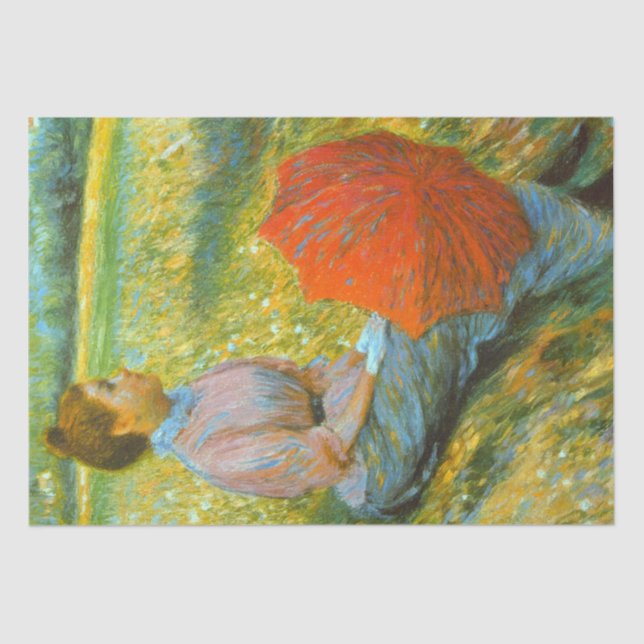 Papier Mousseline Lady Repose dans une prairie verte (Recto)