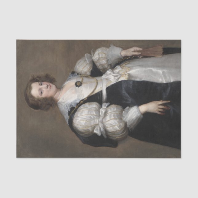 Papier Mousseline Lady With Fan par Anthony van Dyck (Recto)
