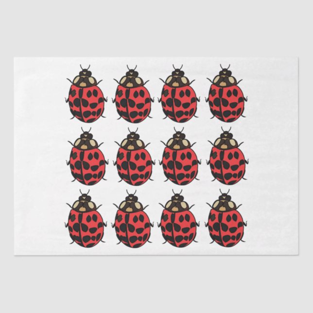 Papier Mousseline Ladybug Red Black Insect Ladybug (Recto)