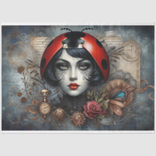 Papier Mousseline Ladybug Steampunk Gothique Victorian Decoupage
