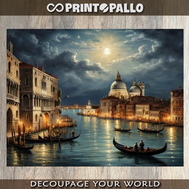 Papier Mousseline Lagon de Venise sous la lumière de la lune (Créateur téléchargé)