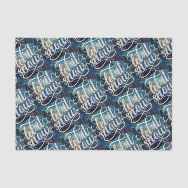 Papier Mousseline Laisser neiger nuit ciel art répéter (Recto)