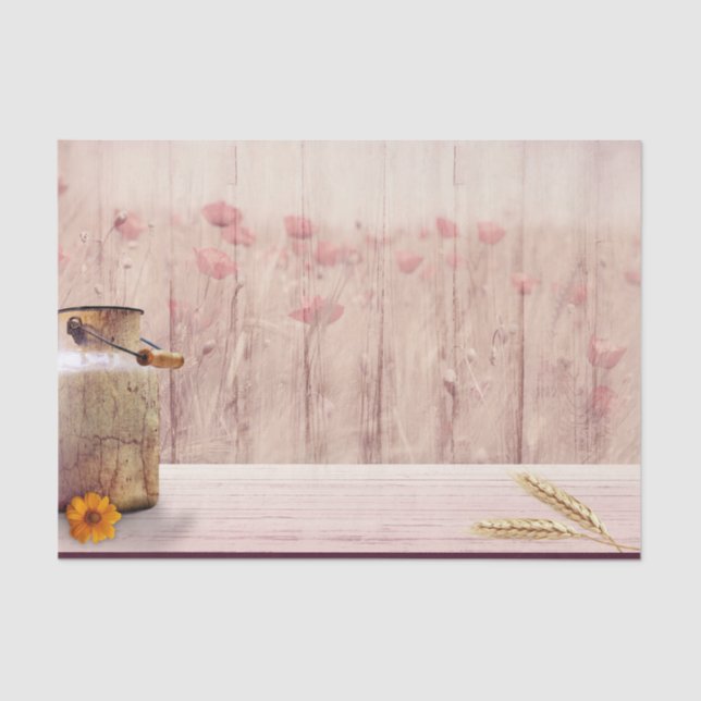 Papier Mousseline Lait rustique peut style rustique sur bois (Recto)