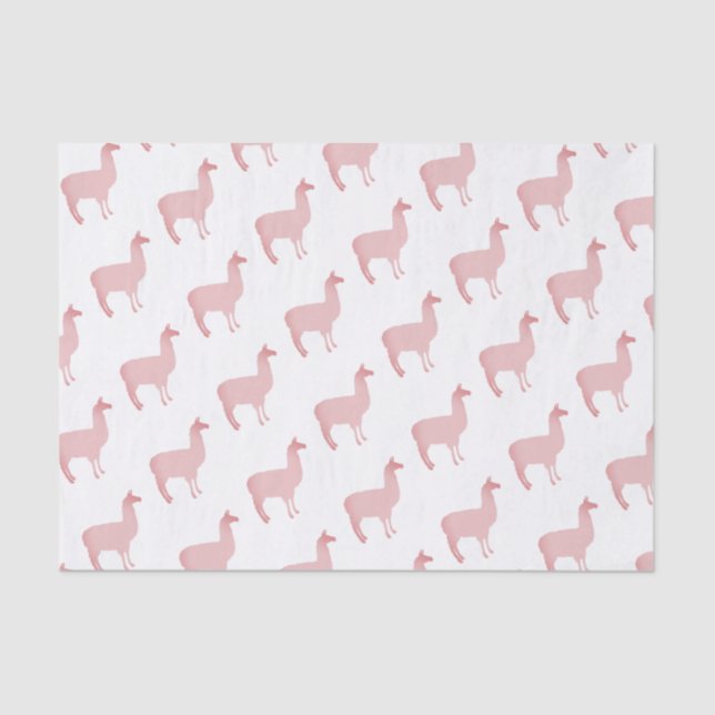 Papier Mousseline Lama rose (Recto)