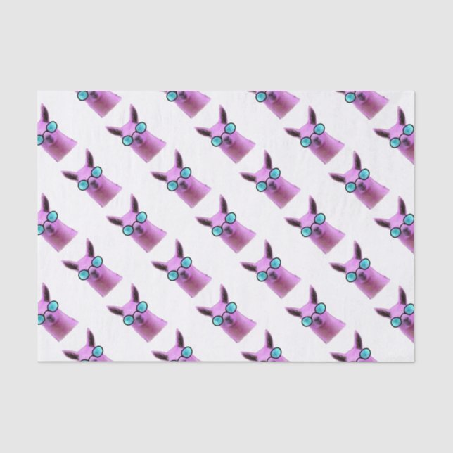 Papier Mousseline Lama rose frais ! (Recto)