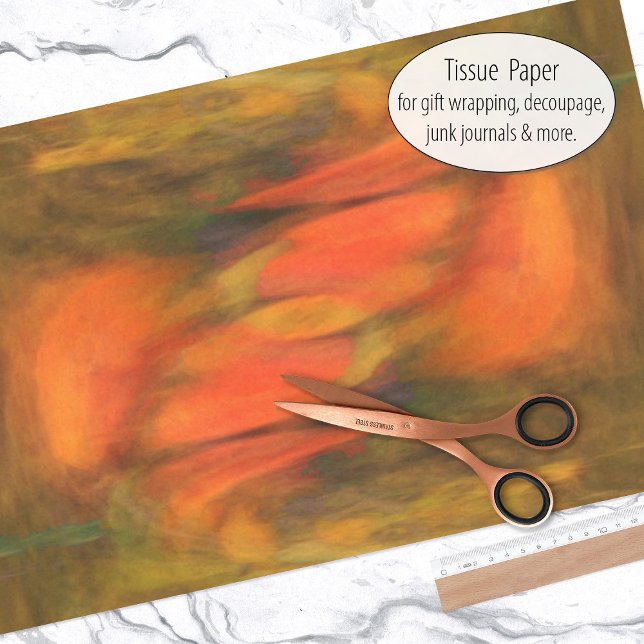 Papier Mousseline Lames de corail rouge abstrait (Tissue paper for gift wrap and decoupage)