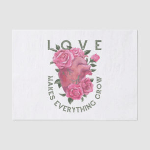 Papier Mousseline L'amour fait tout grandir - Art Floral Romantique