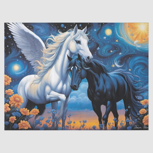 Papier Mousseline l'amour interdit pegasus et cheval (Recto)