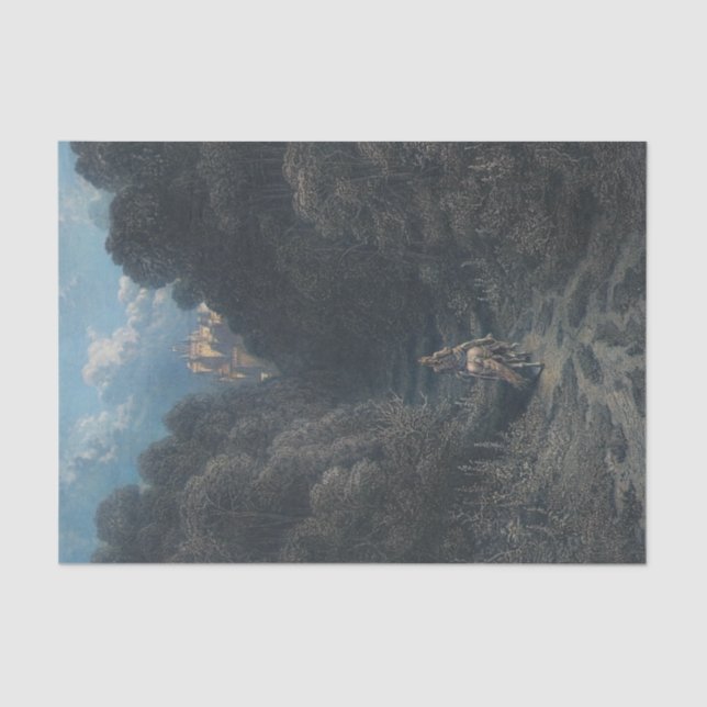 Papier Mousseline Lancelot approchant le château d'Astolat (Recto)