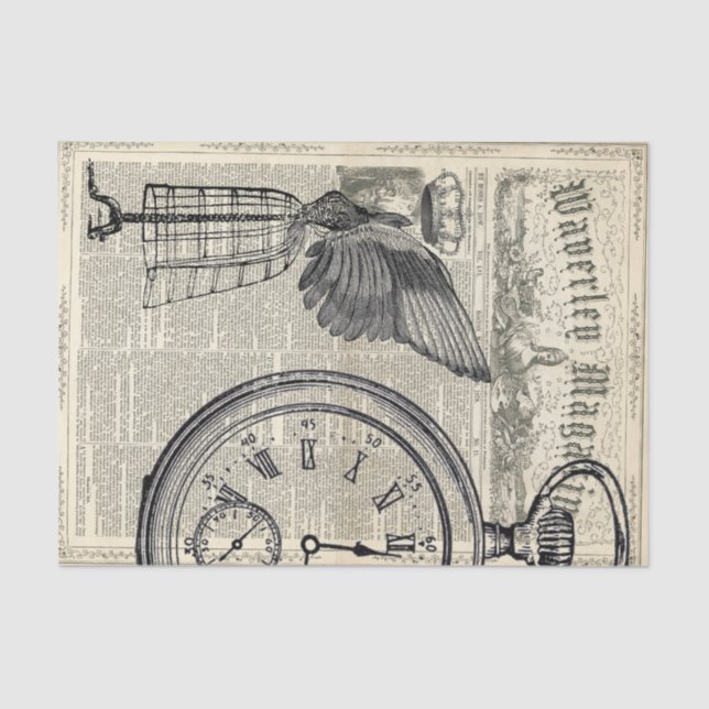 Papier Mousseline L'ange s'envole le collage d'éphémères (Recto)