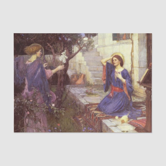 Papier Mousseline L'Annonciation par John William Waterhouse (Recto)