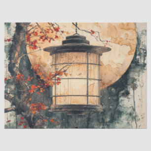 Papier Mousseline Lanterne éclairée par la lune Sumi-E Aquarelle (2)