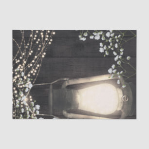 Papier Mousseline Lanterne Rustique Baby's Breath et Mariage aux Lum