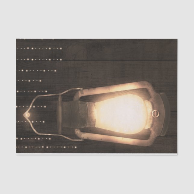 Papier Mousseline Lanterne Rustique & Lumières Mariage Bois de Grang (Recto)