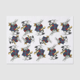 Papier Mousseline Lapin blanc ! Alice classique vintage au pays des