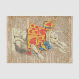 Papier Mousseline Lapin blanc Alice dans l'illustration de cru du