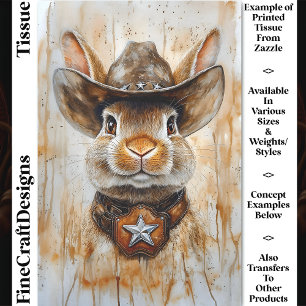 Papier Mousseline Lapin Bunny Sheriff De Cowboy En Découpage DD5 Cas