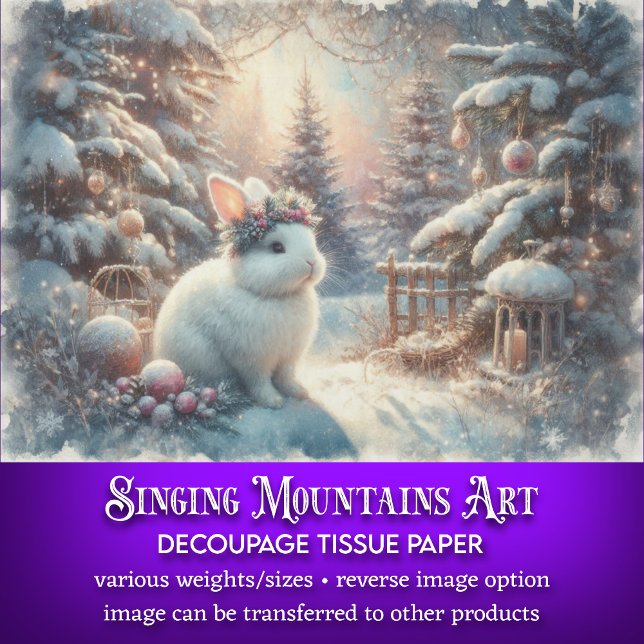 Papier Mousseline Lapin De Neige En Découpage De Bois De Noël (Créateur téléchargé)