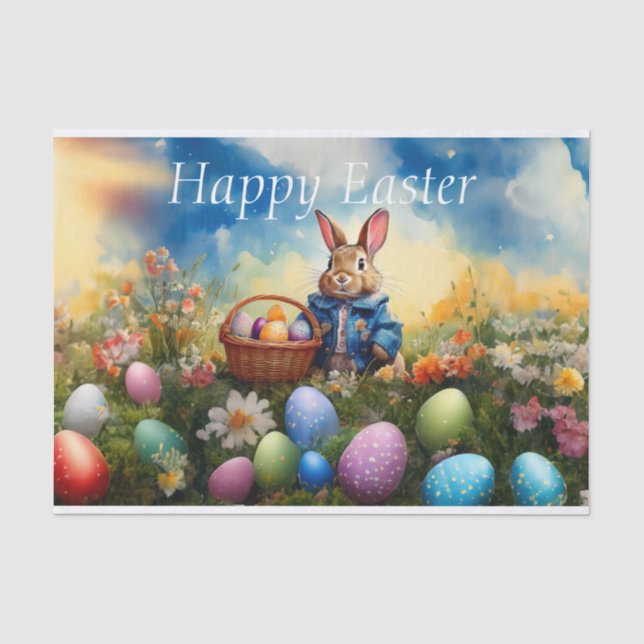 Papier Mousseline Lapin de Pâques  (Recto)
