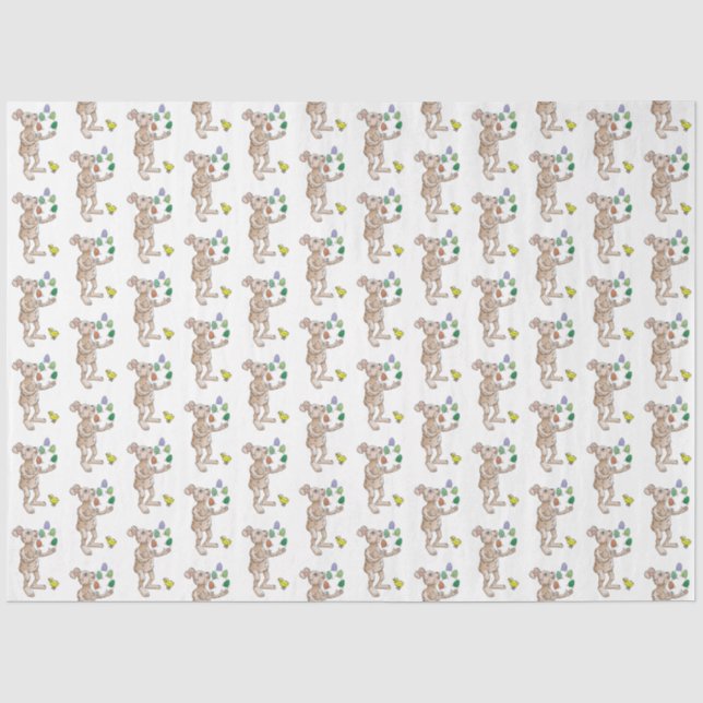 Papier Mousseline Lapin de Pâques jongleur (Recto)