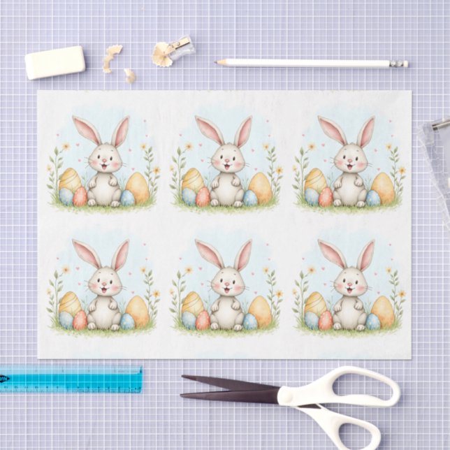 Papier Mousseline Lapin de Pâques Mignon et Collection Tendances d'O (Artisanat)