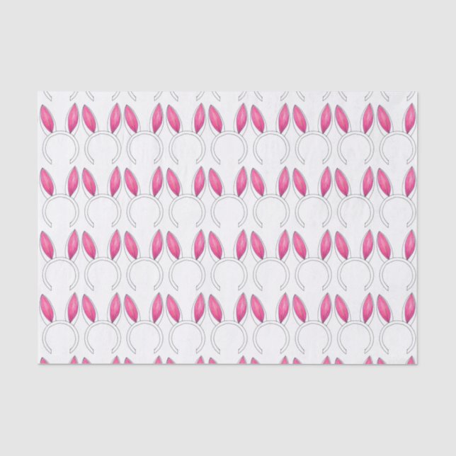 Papier Mousseline Lapin de Pâques Oreilles Blanc Rose Bunny (Recto)