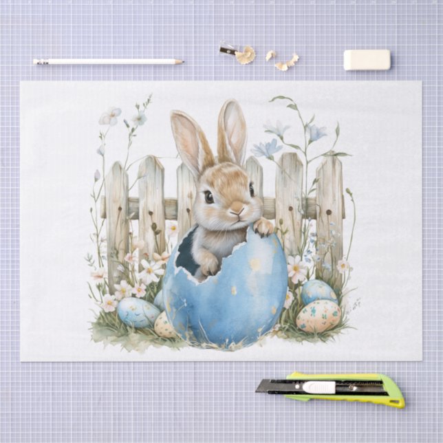 Papier Mousseline Lapin de printemps de Pâques (Artisanat)