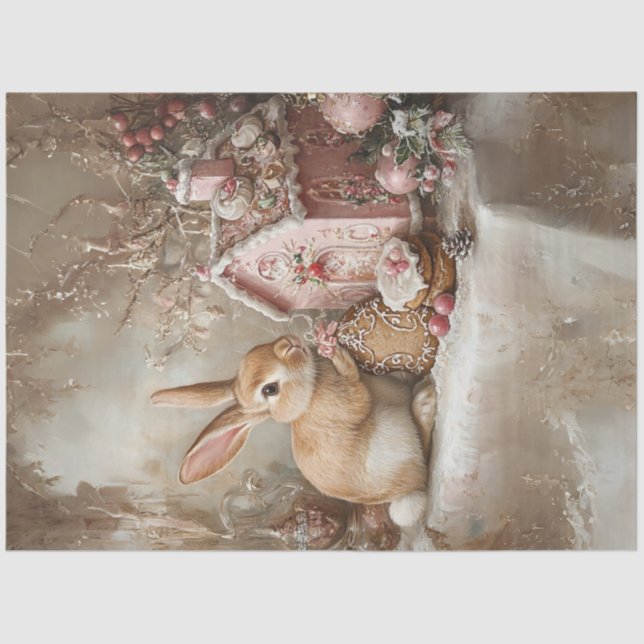 Papier Mousseline Lapin Découpage Fête Pâques et Noël (Recto)