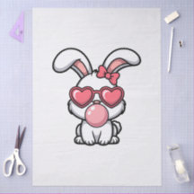 Lapin Kawaii joueur avec bulle de Bubble Gum