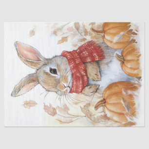 Papier Mousseline Lapin Lapin Automne Citrouille Illustration