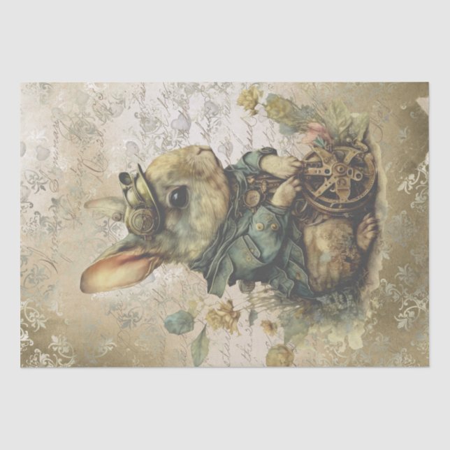 Papier Mousseline Lapin Lapin Steampunk (Recto)