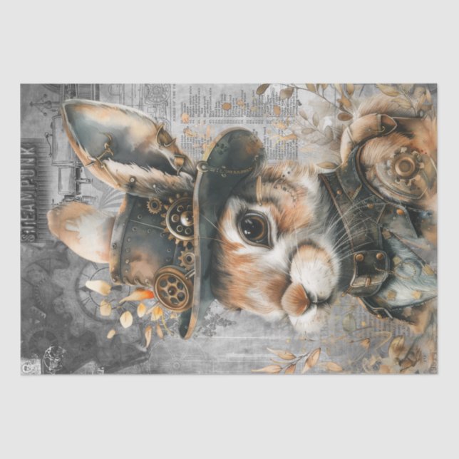 Papier Mousseline Lapin Steampunk (Recto)