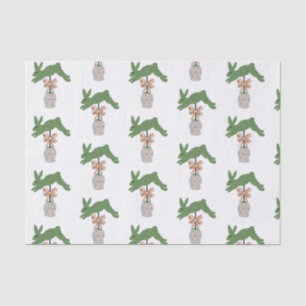 Papier Mousseline Lapin Vert Lapin Topiaire Gingembre jarres de pot 