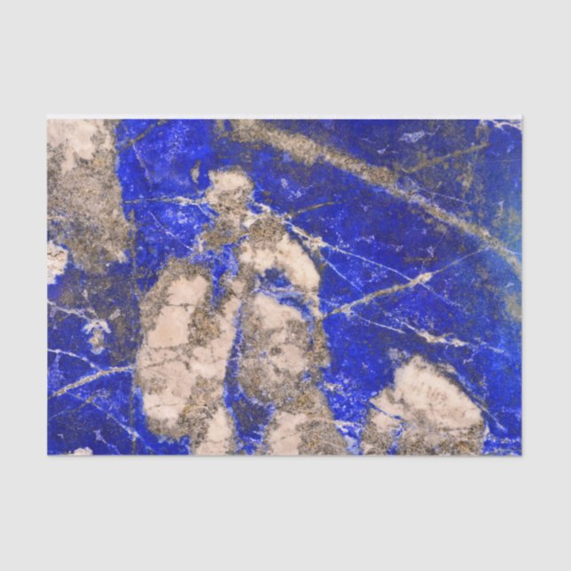 Papier Mousseline Lapis Abstrait Lazuli Granite Bleu (Recto)