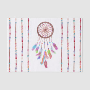 Papier Mousseline L'aquarelle peinte à la main Dreamcatcher perle la