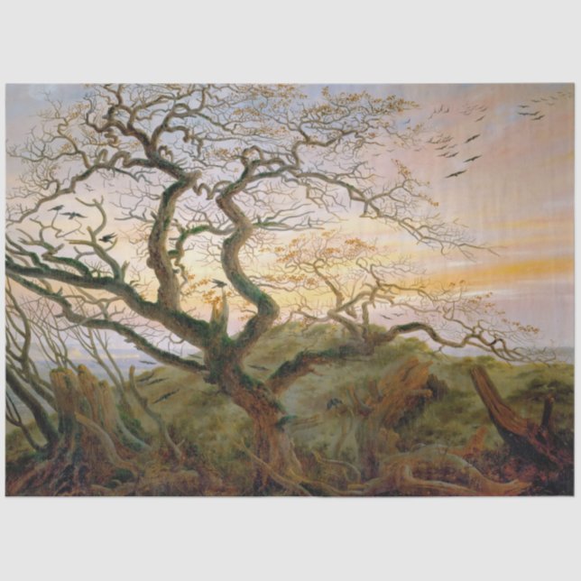Papier Mousseline L'arbre des corbeaux (par Caspar David Friedrich) (Recto)