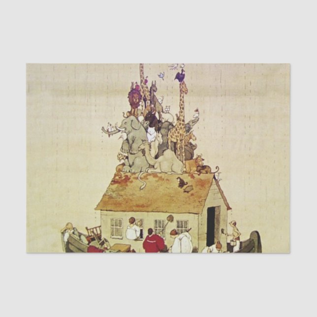 Papier Mousseline « L'arche de Noé » par W Heath Robinson (Recto)