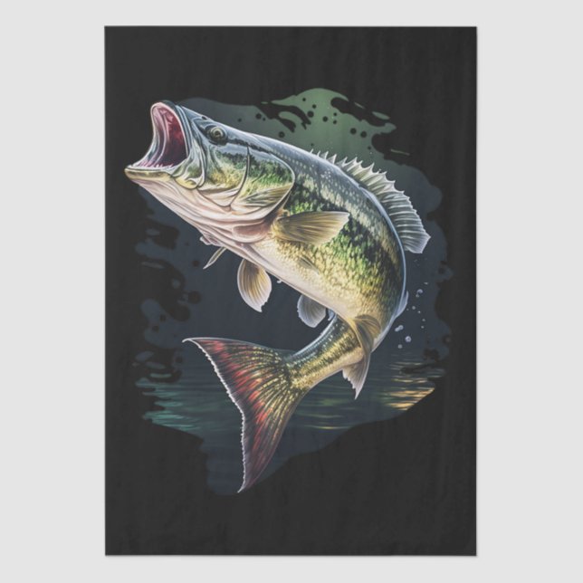Papier Mousseline Largemouth Bass Fishing (Recto)