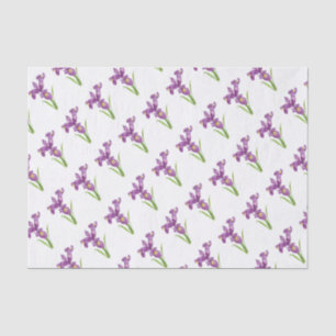 Papier Mousseline L'art botanique floral violet d'Iris