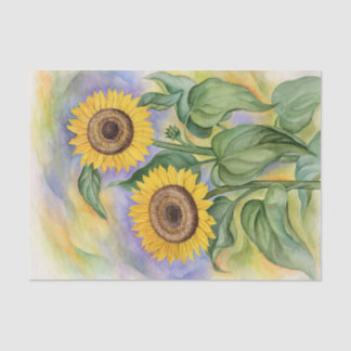 Papier Mousseline L'art de l'aquarelle florale de la page jaune du t